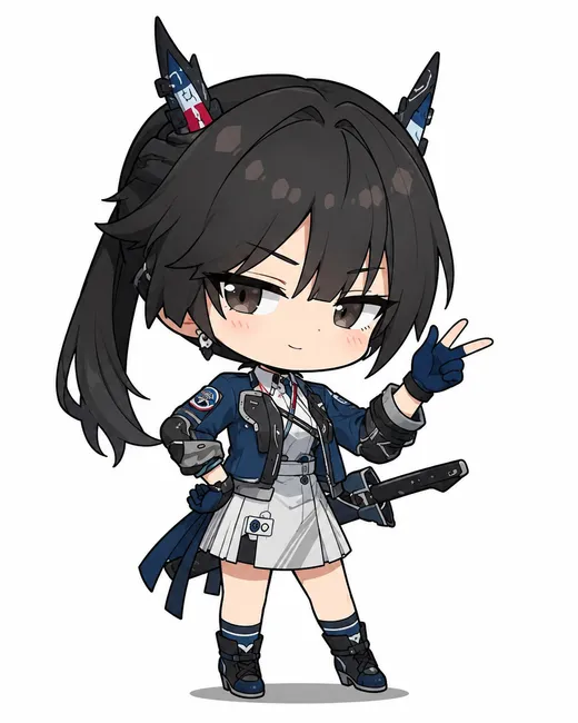 Chen Qianyu chibi fanart — Arknights Endfield character