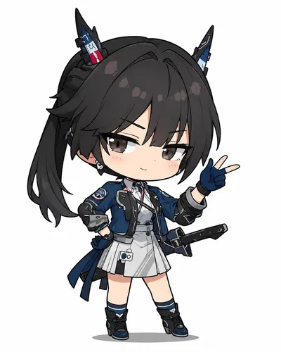 Chen Qianyu chibi fanart — Arknights Endfield character