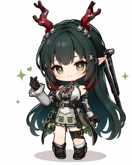 Zhuang Fangyi chibi fanart — Arknights Endfield character
