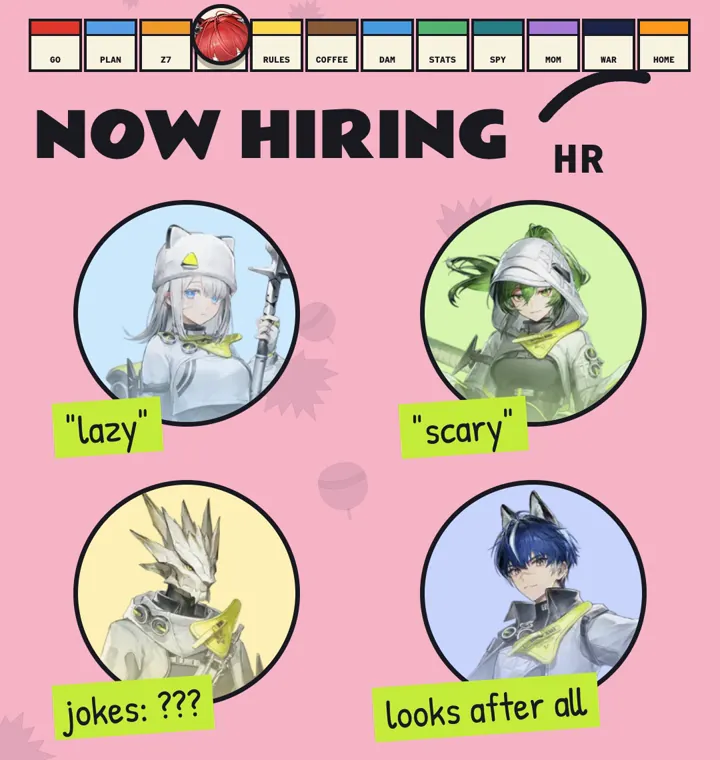 Now hiring: Estella, Fluorite, Antal and Catcher