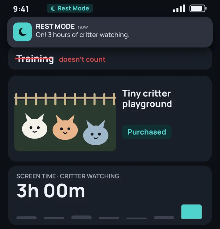A hobbies search with Training struck out as doesn't count, a tiny critter playground purchased, and three hours of critter watching