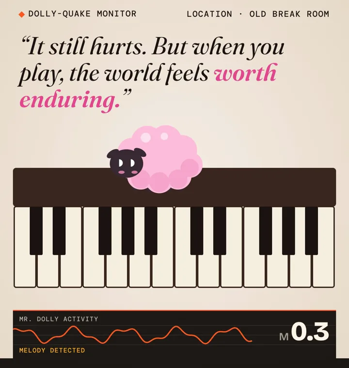 It still hurts. But when you play, the world feels worth enduring.