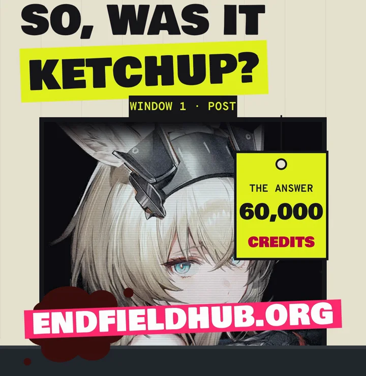 Back at the counter window: "So, was it ketchup?" with a price tag reading "the answer: 60,000 credits"