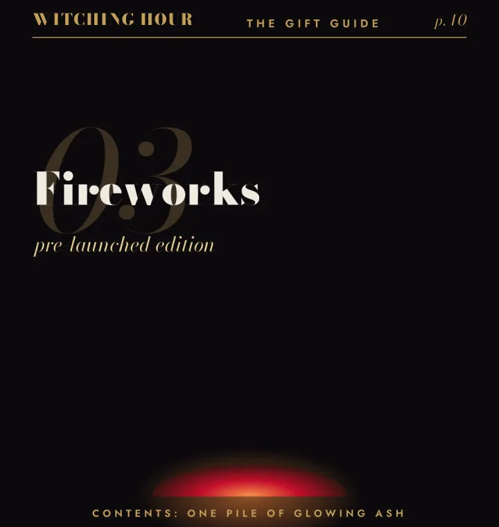 Fireworks, pre-launched edition: a pile of glowing ash