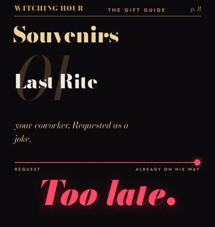 The gift guide: Last Rite. Too late.
