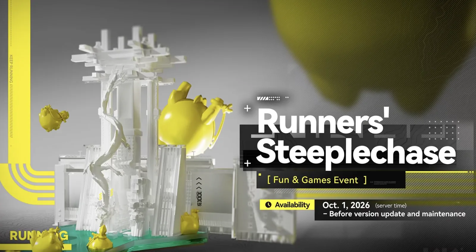Runners' Steeplechase fun and games event, October 1 2026