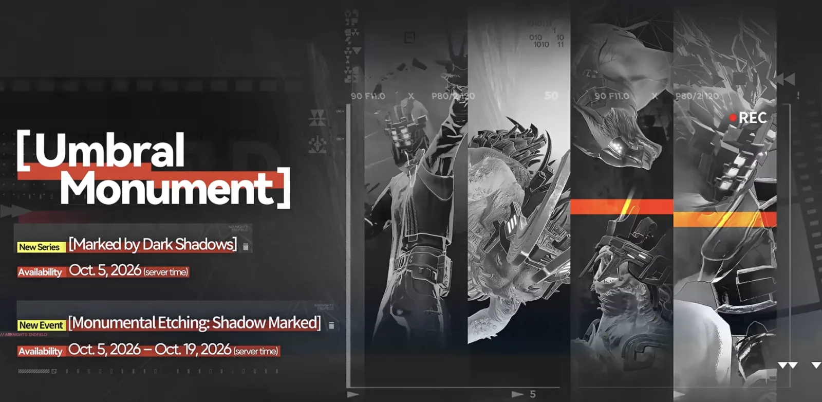 Umbral Monument new series Marked by Dark Shadows opening October 5 2026, with the Monumental Etching Shadow Marked event running October 5 to October 19