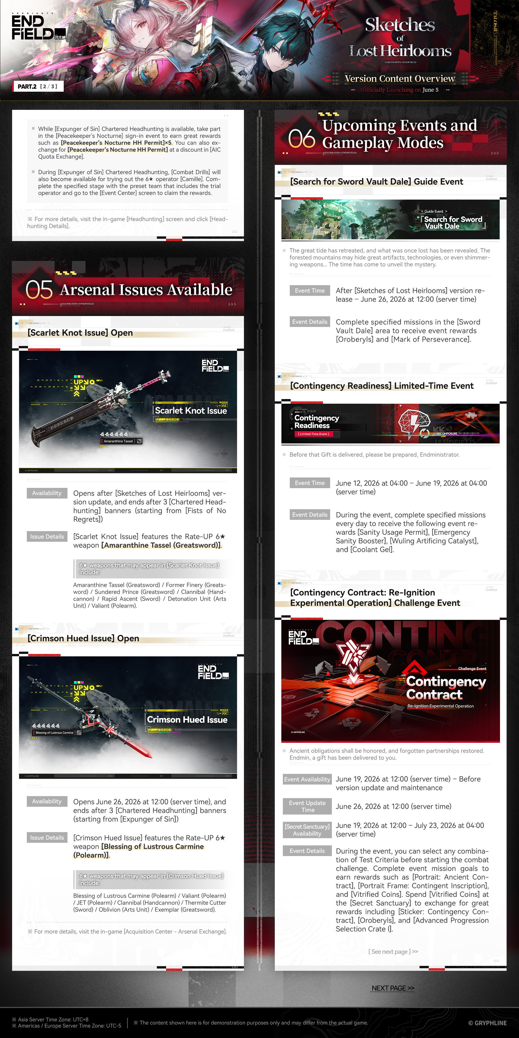 Arknights Endfield 1.3 Sketches of Lost Heirlooms Version Update Overview — Part 2: Arsenal issues, Search for Sword Vault Dale, Contingency Readiness, Contingency Contract