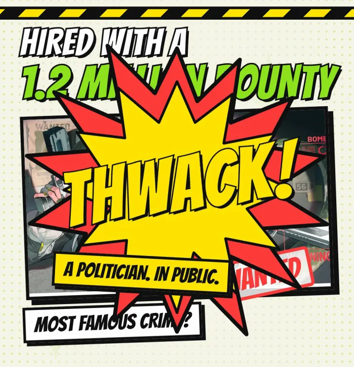 Hired with a 1.2 million bounty, then THWACK: a politician, in public