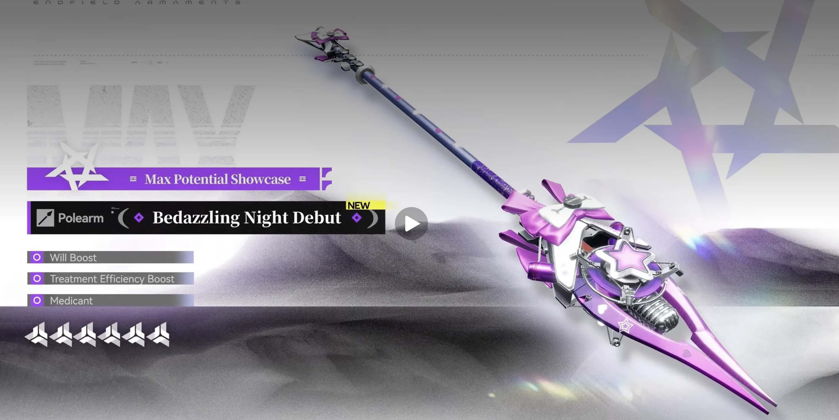 Bedazzling Night Debut Polearm weapon showcase from the Companionship Celebration & Homecoming Special Program