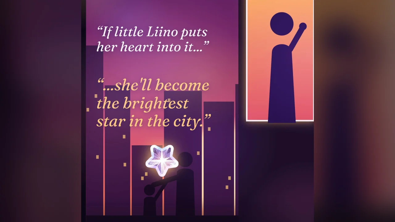 The mother's words: if little Liino puts her heart into it, she'll become the brightest star in the city, with a star rising