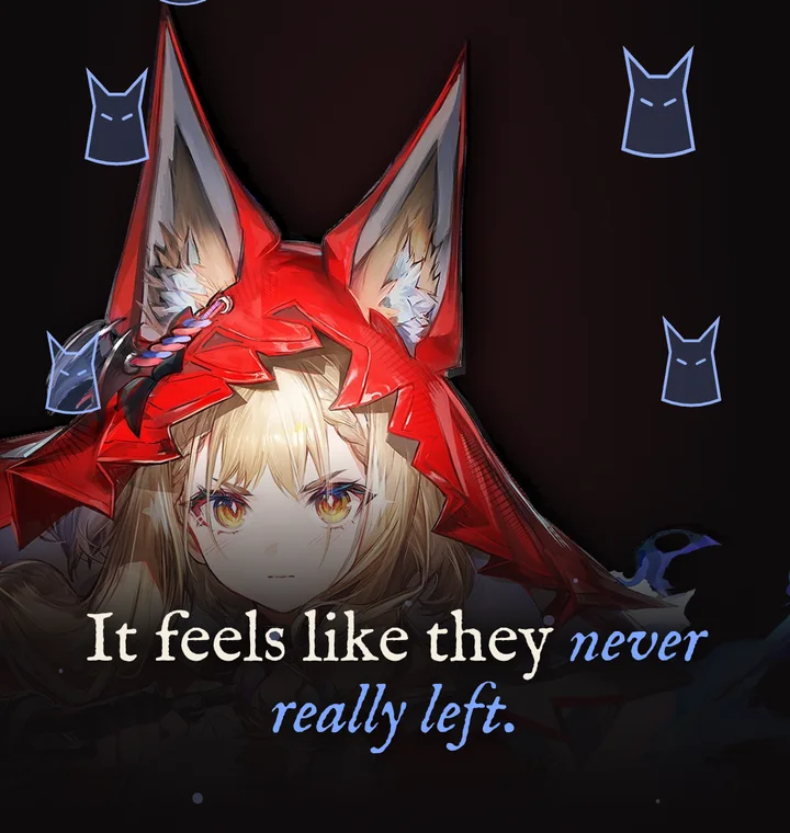 Rossi's hood portrait ringed by blue wolf spirits: "It feels like they never really left."