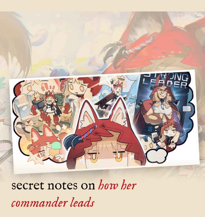 A daydream comic, "STRONG LEADER," over Rossi's notebook, with the caption "secret notes on how her commander leads"