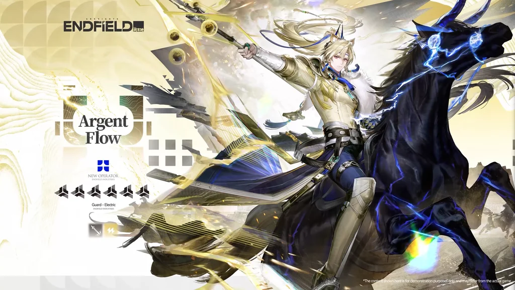 Argent Flow key art, new 6-star Guard, Electric, riding Nuli