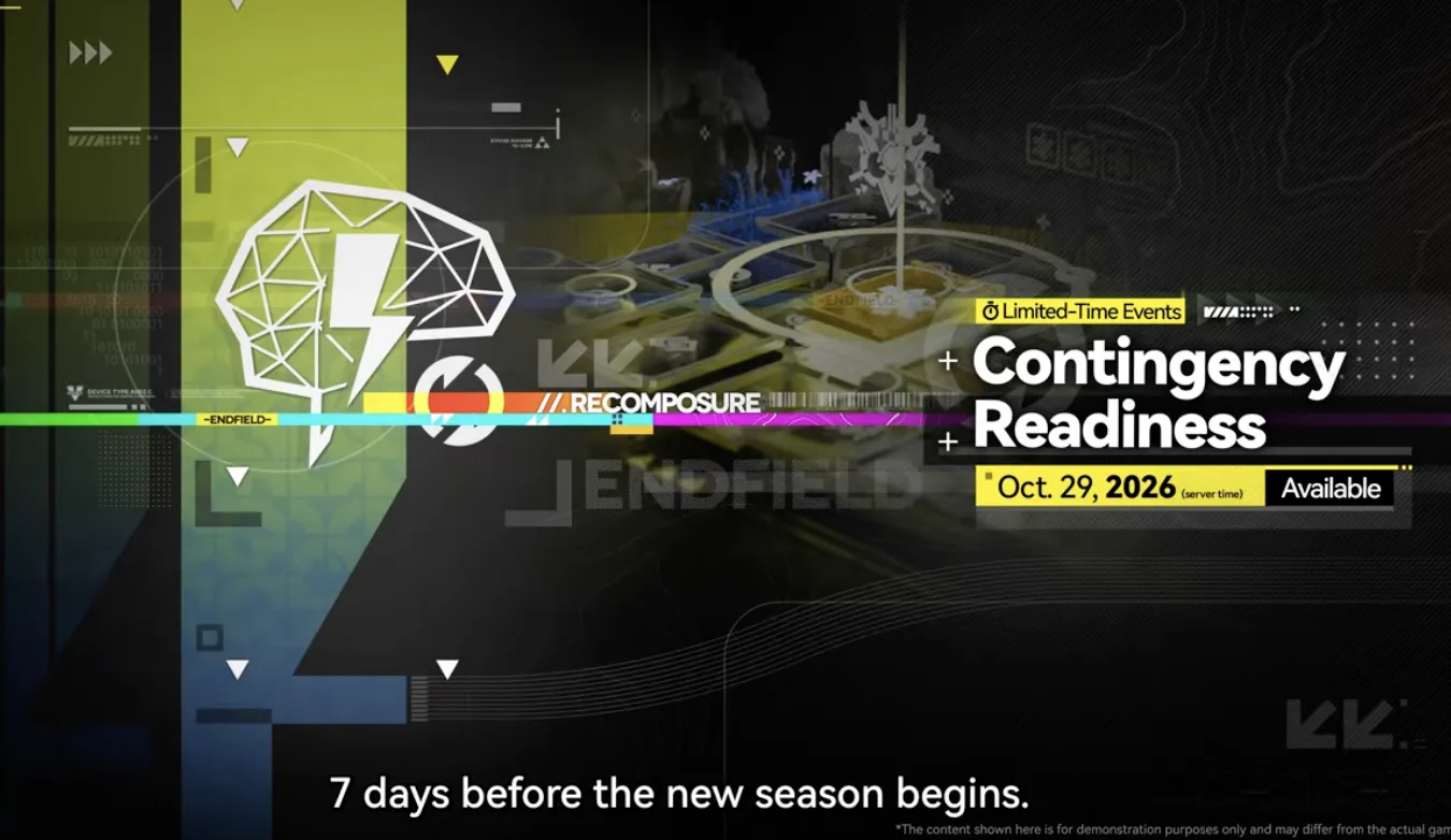 Contingency Readiness sanity event, available Oct 29, 2026