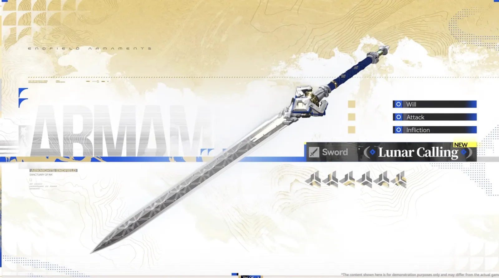 Lunar Calling, new 6-star sword: Will, Attack, Infliction