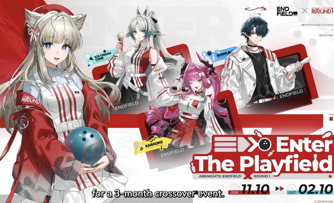 ENDFIELD x ROUND1 Enter The Playfield crossover, Nov 10, 2026 to Feb 10, 2027