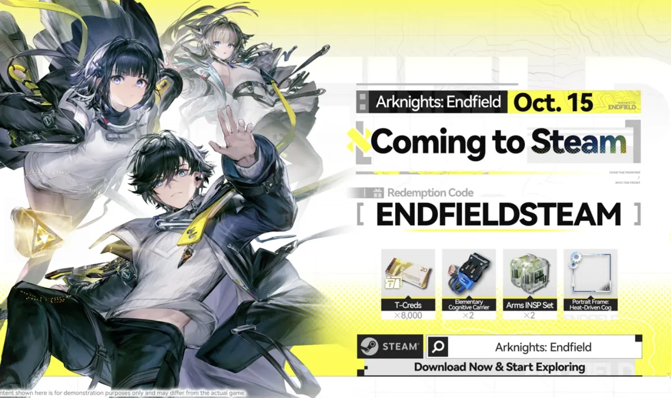 Arknights Endfield coming to Steam October 15 with redemption code ENDFIELDSTEAM