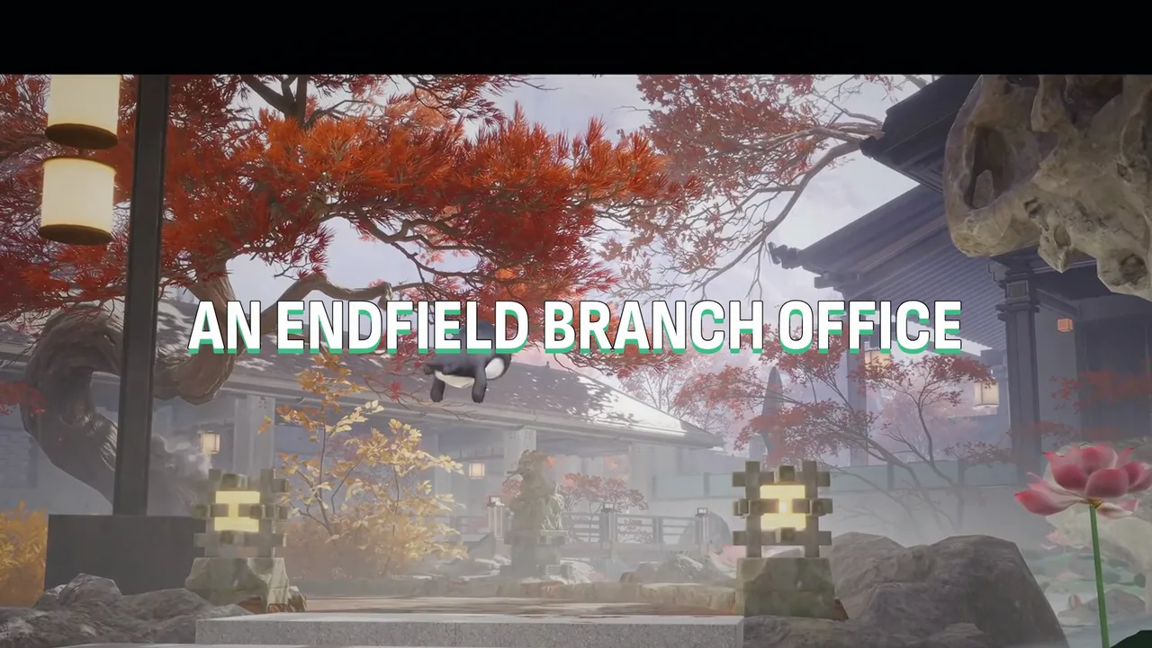 Her painted inn in autumn under the words AN ENDFIELD BRANCH OFFICE