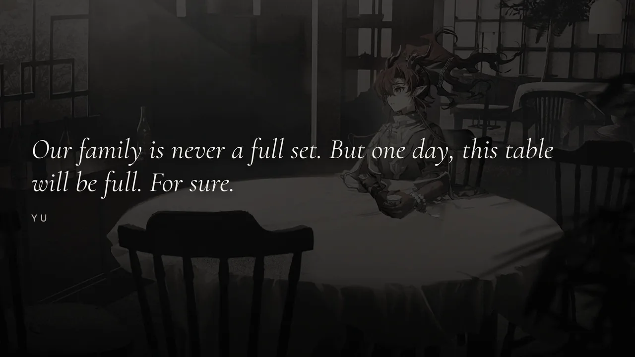 Yu at an empty dinner table: Our family is never a full set