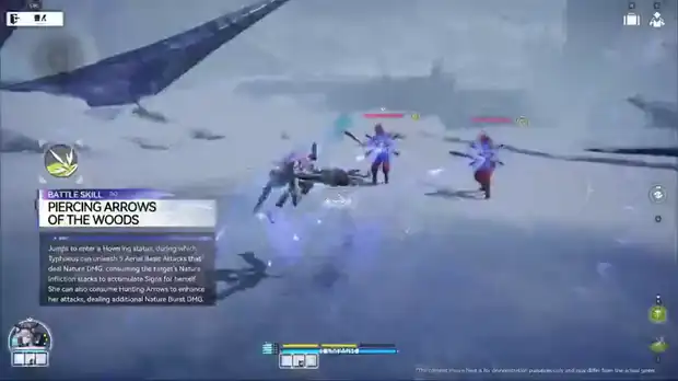 Typhoeus battle skill animation, entering the hovering state and firing aerial basic attacks at ground enemies