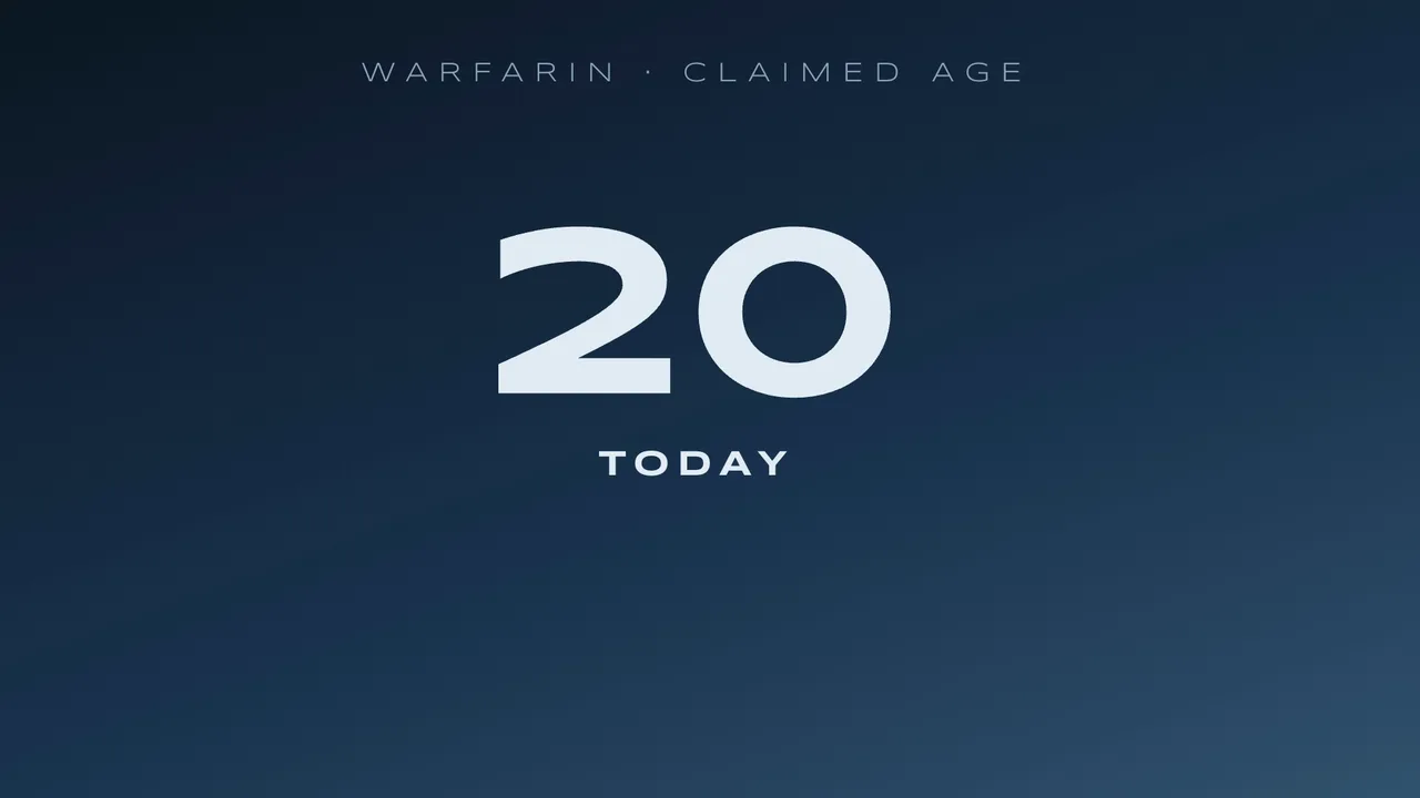 Warfarin's claimed age: 500, then 300, and today 20
