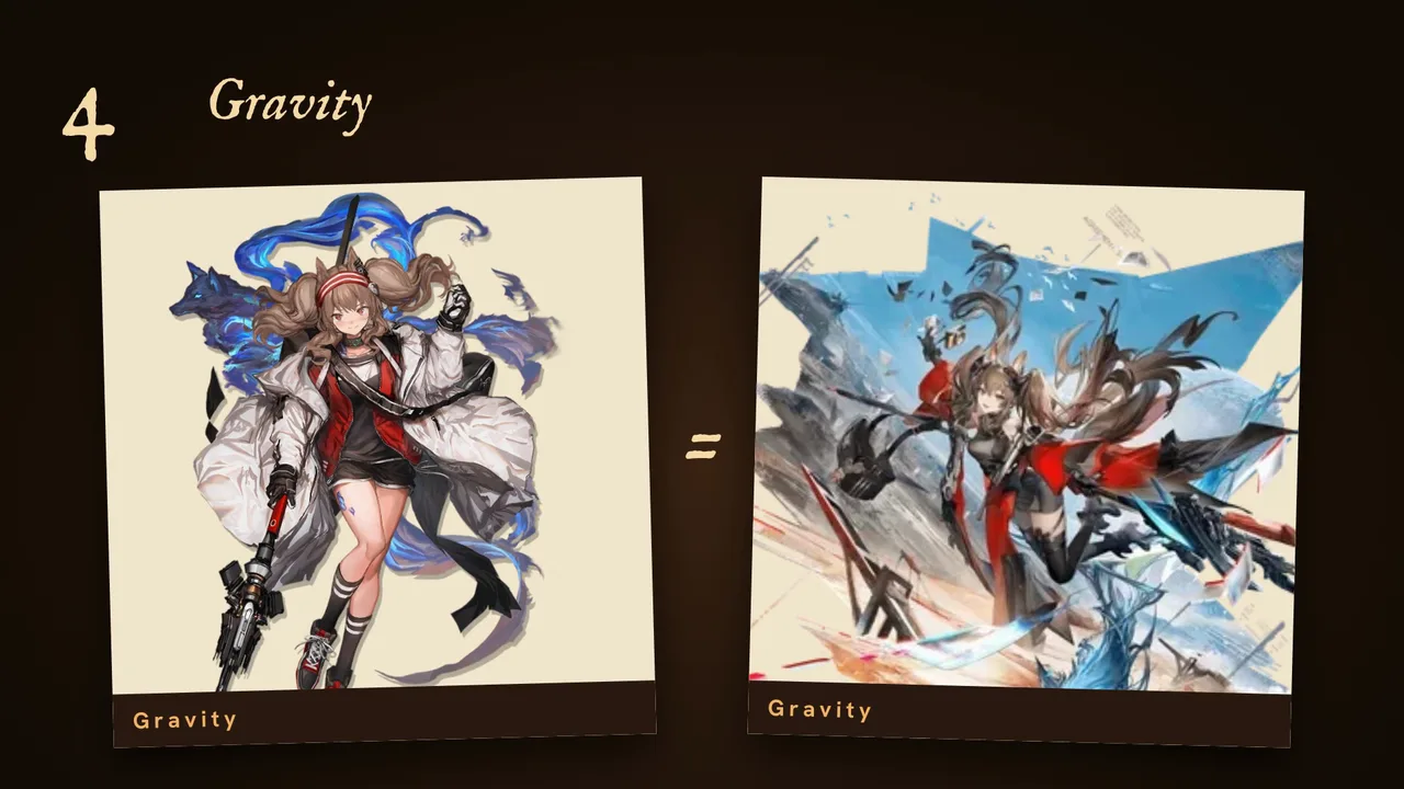 Clue four: gravity, Angelina beside Gilberta
