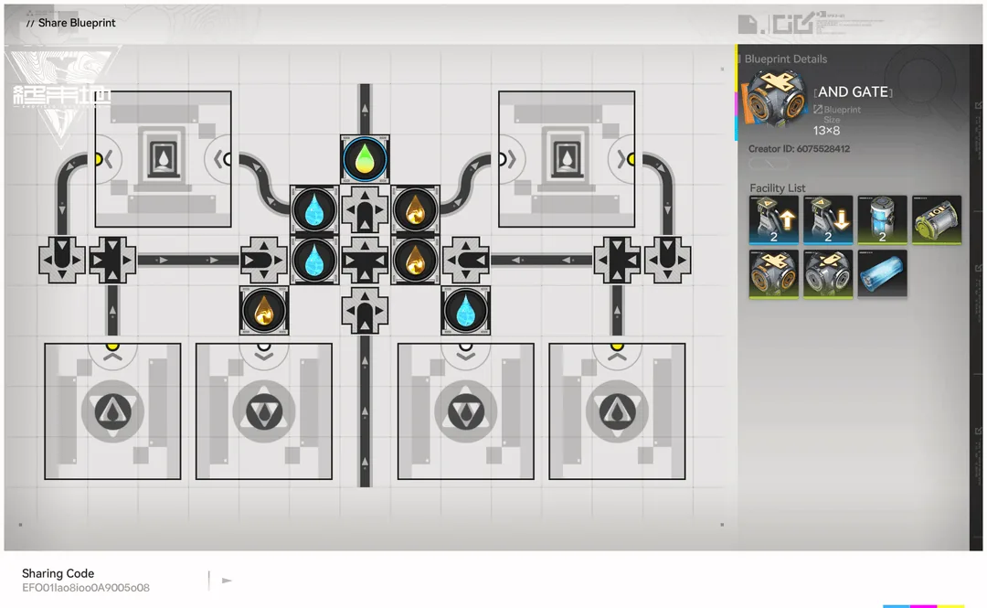 AND Gate share blueprint screen (13x8, EU/NA)