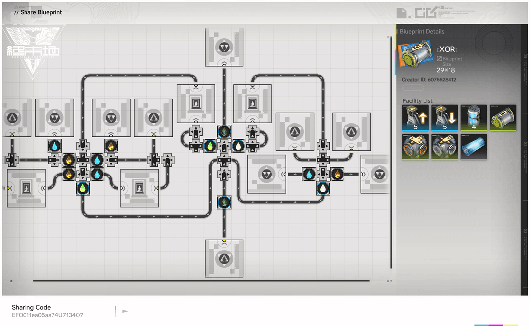 XOR Gate share blueprint screen (29x18, EU/NA)
