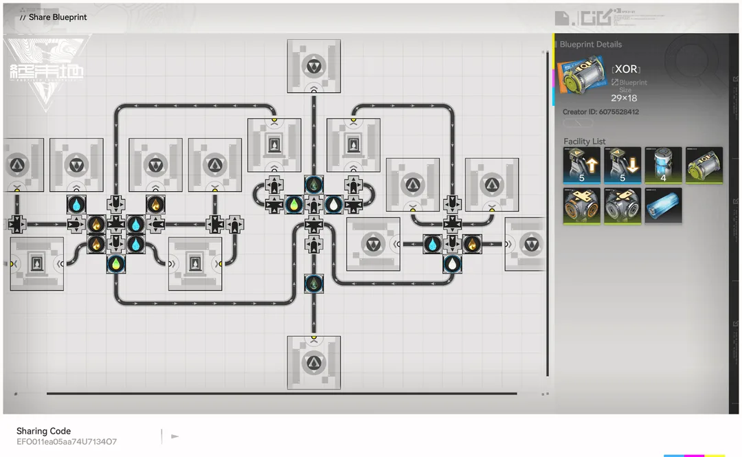 XOR Gate share blueprint screen (29x18, EU/NA)