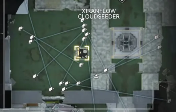 Map of the Xiranflow Cloudseeder sub AIC area, the final conduit destination