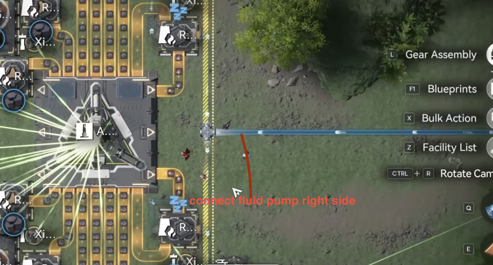 Extra fluid pump in the small lake connected to the splitter