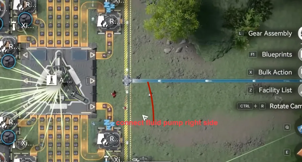 Extra fluid pump in the small lake connected to the splitter