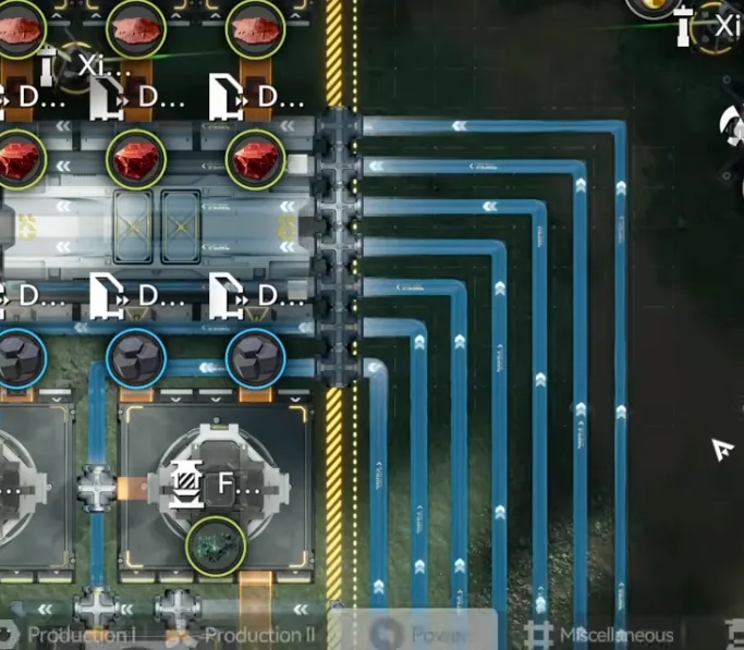 Seven clean water pumps connected to the Marker Stone splitters