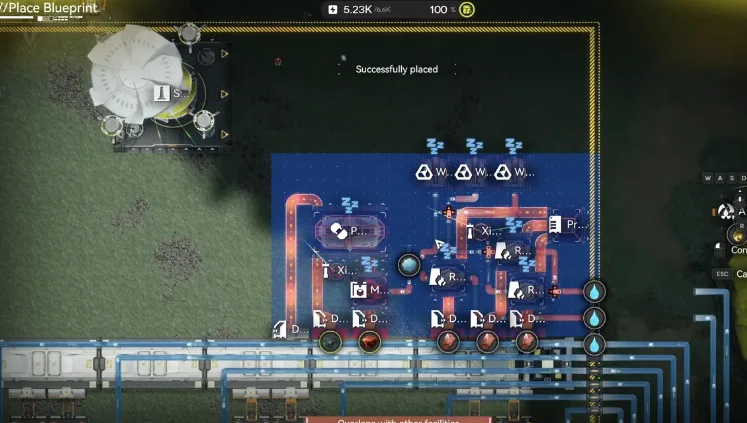 The 1.5 MS Top blueprint successfully placed on the cleared Marker Stone top side