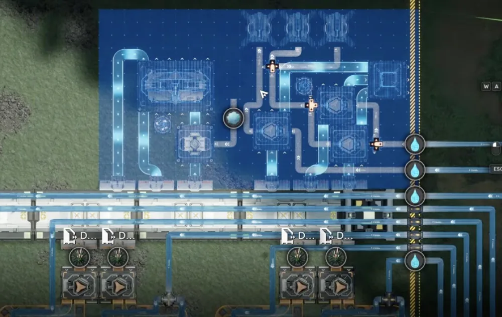 The 1.5 MS Top blueprint being placed back on the cleared Marker Stone top side above the water conduits