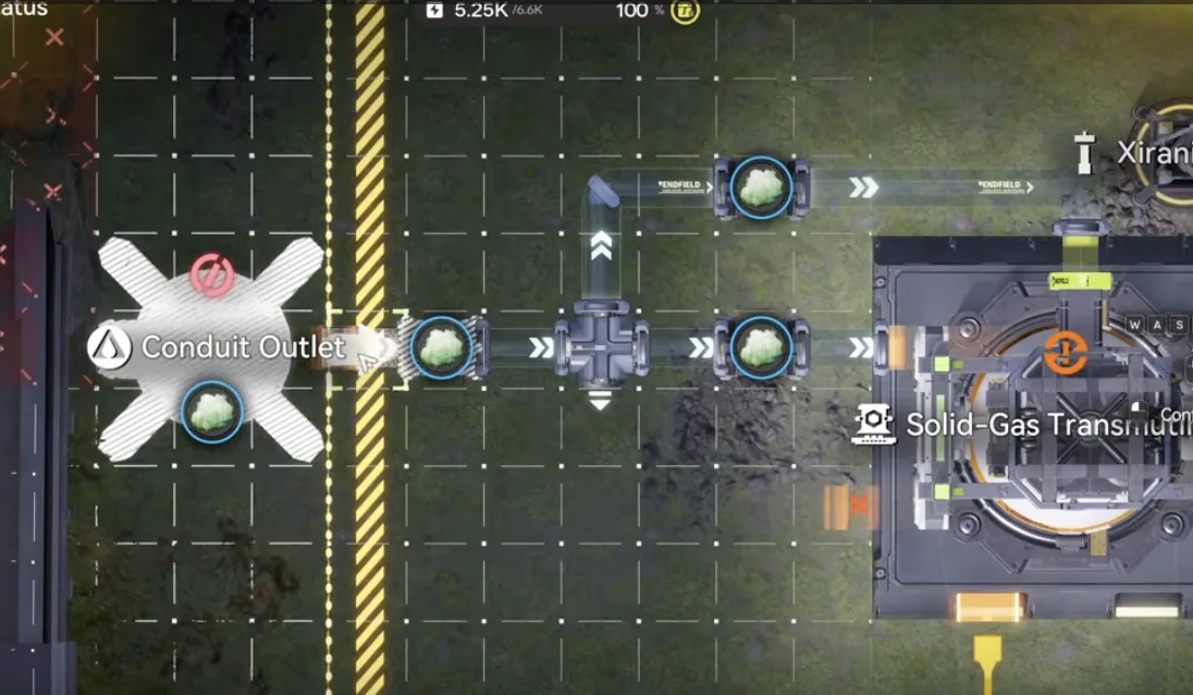 A Xiragen conduit moved into position and connected to the Event YP P1 blueprint