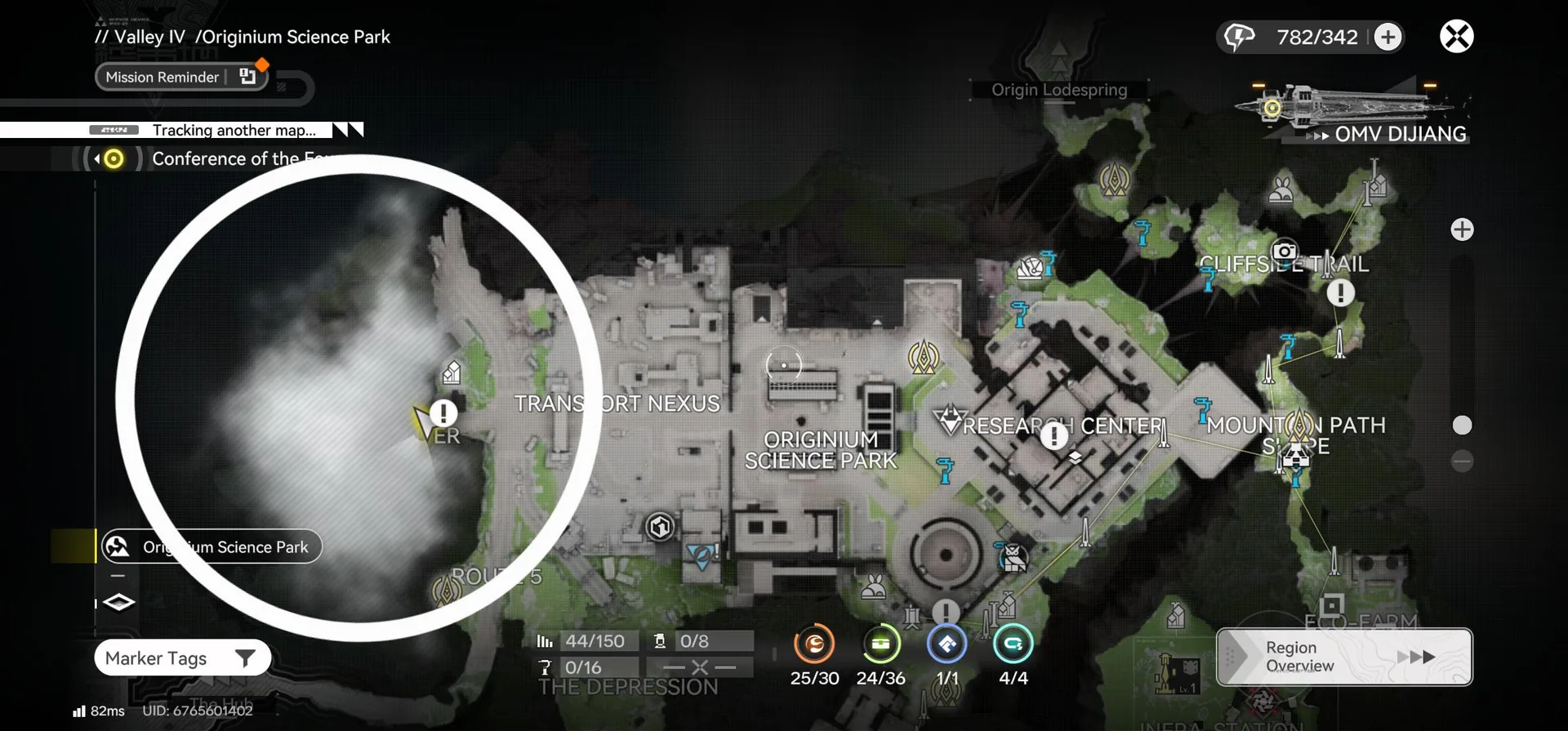 Unreachable Circled Area