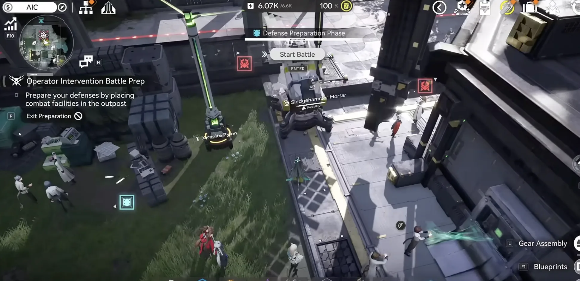 Yinglung Pass Level 1 Operator Intervention, Sledgehammer Mortar placed on the ground-floor lane
