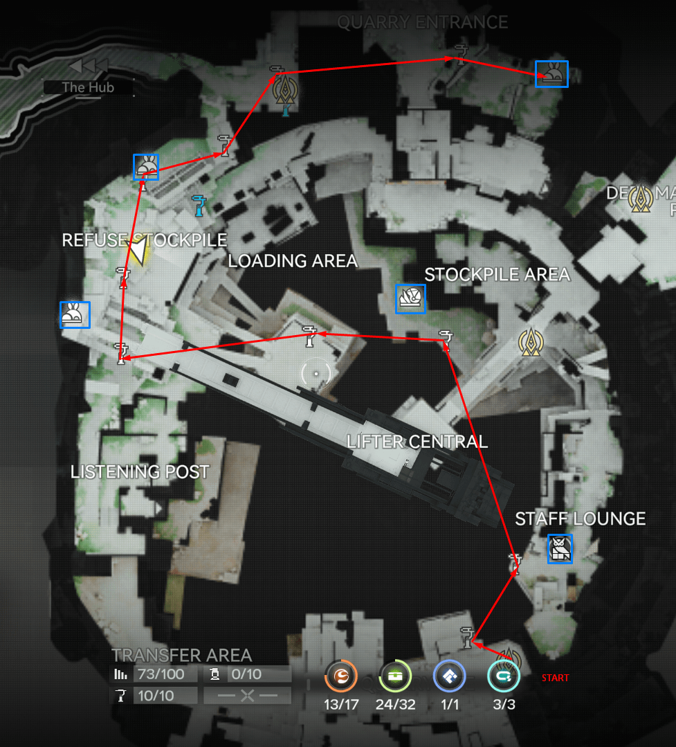 Aburrey Quarry Route route map